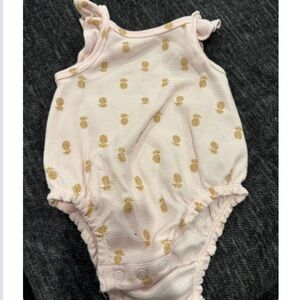 Carter's Pink and Gold Pineapple Bodysuit